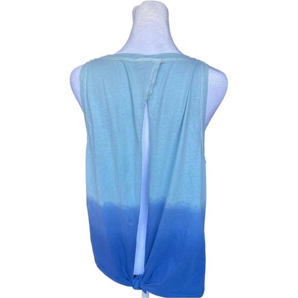 Z by Zella Sleeveless Open Tie Back Blue Tie Dye Relaxed Fit Tank Top. Large. - Picture 3 of 7